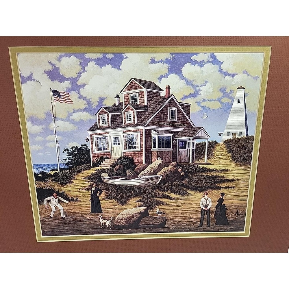 Noah's Hideout By Charles Wysocki High Quality Print 1980s Maritime Americana